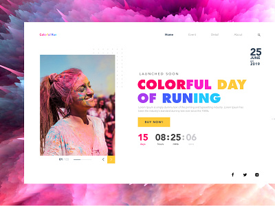 Running landingpage - Daily UI 03 colorful countdown dailyui landingpage lifestyle marketing running sport website yellow