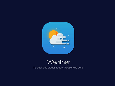 App Icon - Weather DailyUI 04 app blue cloud icon illustration space sun ui weather