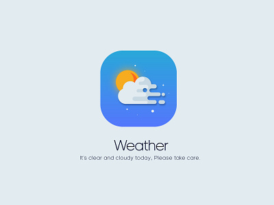 App Icon - Weather Daily UI app blue cloud icon illustration space sunny ui weather