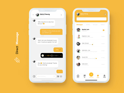 DailyUI 013-- Direct Messaging app chat cooking dailyui direct messaging food icon illustration list social type ui yellow