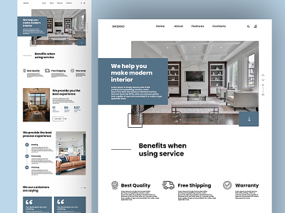 Furniture Webpage Layout Design branding graphic design