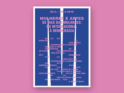 Mulheres e Artes — Os dias das Mulheres blue coimbra graphic design international womens day pink portugal poster