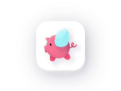 Daily UI Challenge #005 App Icon app flying icon logo pig