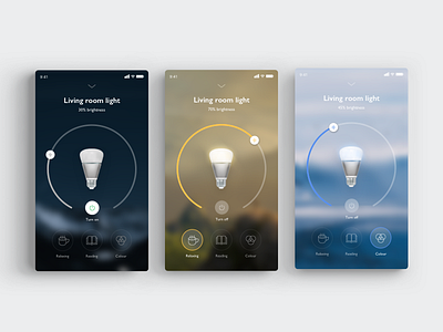 Daily UI Challenge #007 Settings bulb color connected home house light settings smart