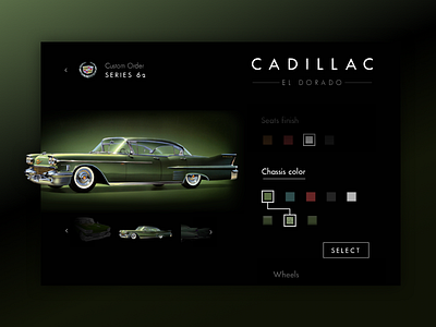 Daily UI Challenge #33 Customize Product cadillac car challenge classic customise dailyui product vintage