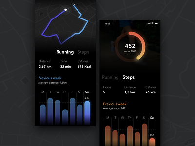 Daily UI Challenge #41 Workout Tracker challenge dailyui exercise graph run running sport sprint steps tracker workout
