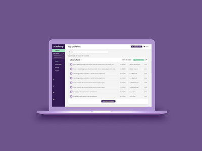 UX/UI Design for Scholarcy academic article finder laptop search summary ux violet