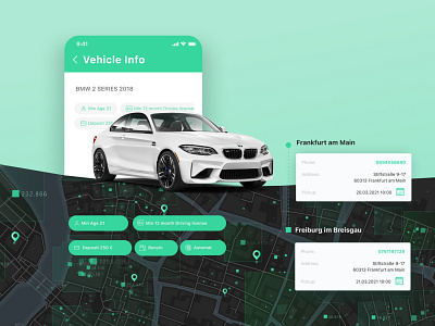 iOS/Android app development, UX/UI design for CarMotus android development auto rental automobile booking booking service car car rent car rental car rental app car service green and white ios development rental app rental service vehicle vehicle rent