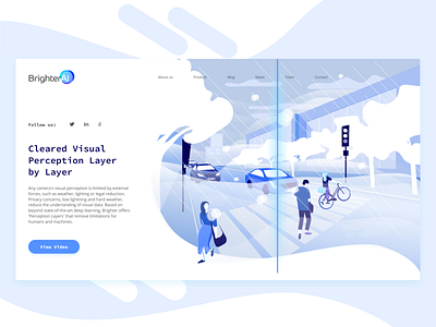Brighter.ai ai artificial intelligence design illustration paint people perception privacy road social startup startup landing page traffic ui ux visual data