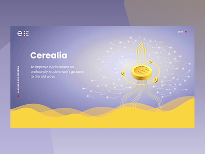 Cerealia agricultural agriculture animation block chain blockchain coin finacial grain landing design landing page trading ui ux