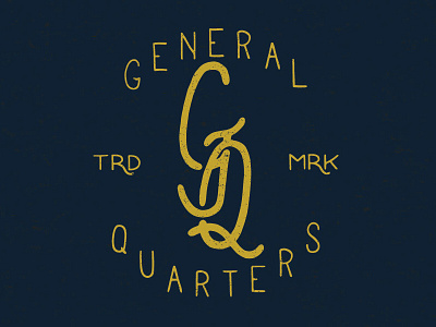 General Quarters hand lettering logo monogram typography