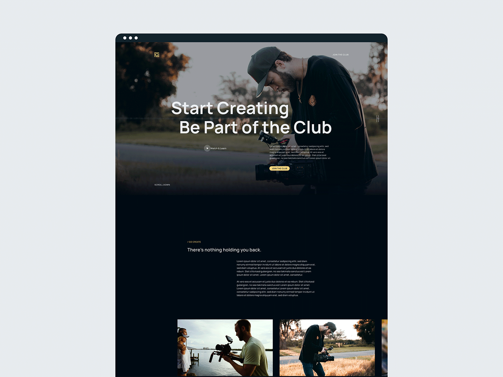Film Gear Club Website club design film filmmaker netflix ui ux web webdesign website website design