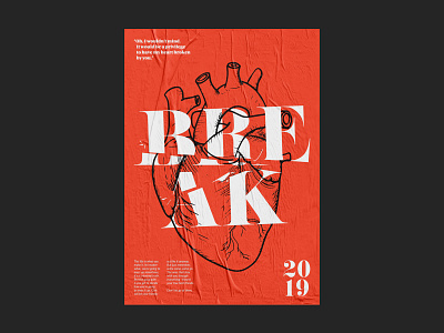 Heartbreak Poster Design design graphic design heart illustration poster poster art typogaphy