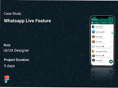 Whatsapp Live feature(Clone) app design ui ux