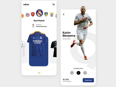 Football Fashion App UI app design typography ui