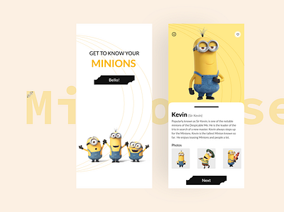 Minion App(UI) 3d animation app branding design graphic design illustration logo motion graphics ui ux