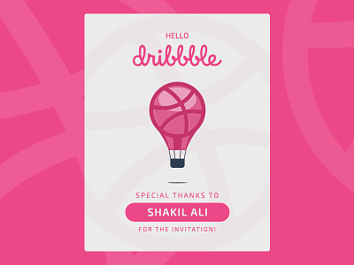 Hello Dribbble! dribbble firstshot invitation shakilali thankyou