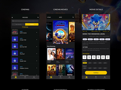 Cinema & Events App (KSA) | IOS App UI Design app app design bootstrap creative website clean website cleandesign digital agency website free website freelancer interactive website user interface zeeshantejani