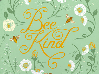 HelpInk Bee Kind bee kind hand lettering helpink illustration summer typography