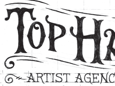 Top Hat Sketches americana hand lettering lettering pencil sketch victorian type