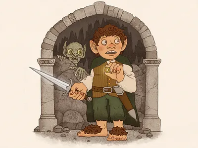 The Hobbit bilbo baggins childrens book gollum illustration lord of the rings pencil the hobbit watercolor