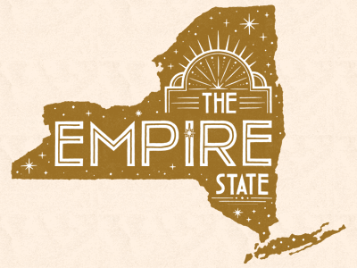 The Empire State art deco canvas texture hand lettering lettering ny nyc the empire state typography