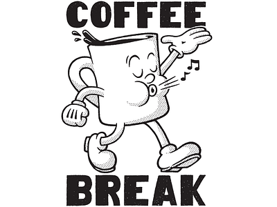 Coffee Break 1930s handlettering illustration mickey mouse retro type vintage