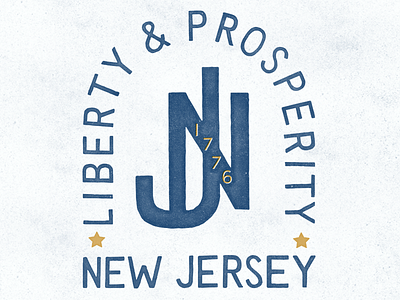 NJ Monogram americana logo monogram new jersey nj sans serif seal texture