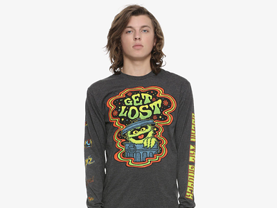 Get Lost apparel design handlettering illustration lettering oscar the grouch psychedelic psychedelic type sesame street