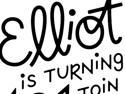 Elliot is Turing One WIP lettering. hand lettering monoline wip