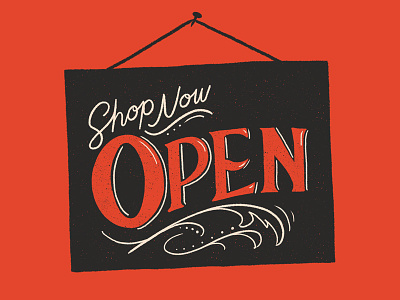 Shop Now Open hand lettering lettering open sign shop society6