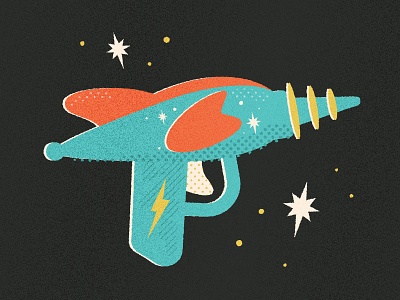 Retro Toy Blaster blaster gun halftone illustrator pattern retro texture toy vintage wip