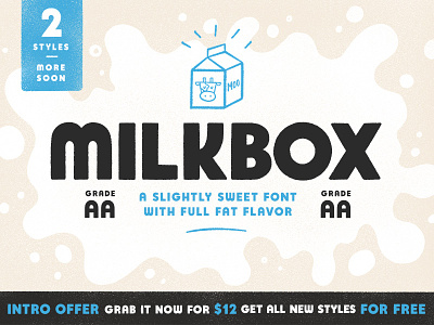 Milkbox Font cow creative market dairy fonts hand lettering lettering milk milkbox shop texture