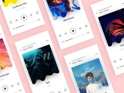 Music App Interface Concept interactive interface iphonex minimal music player music app ui ux
