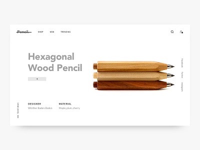 Landing Page - Wood Pencil animation design landing lettering minimal pencil type typography ui ux vector web