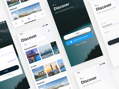 Travel App - Discover The World animation travel app user design discover explore location travel interface ux ui