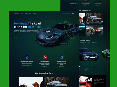 Car Homepage design figma ui ux webdesign