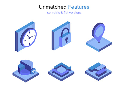 Unmatched Features Isometric Icons banking icons illustration isometric support