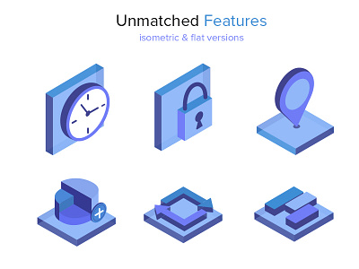 Unmatched Features Isometric Icons