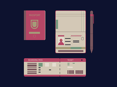 Flat Passport design documents flat passport ticket