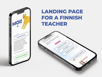 COOL LANDING PAGE FOR A FINNICH TEACHER landing landingpage suomi ui visual identity