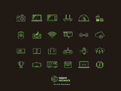 TALENT NETWORK icon set branding design graphic design icons illustratio illustration ui vector