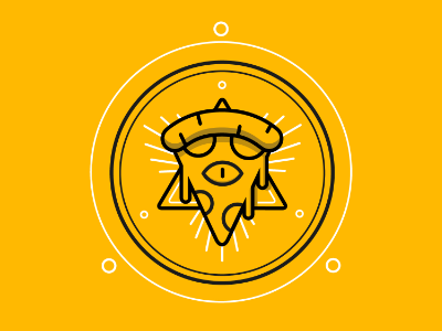 Pizza Illuminati food illuminati illustration pizza vector yellow