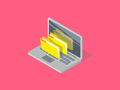 Digital Files digital files digitising icon illustration isometric laptop vector