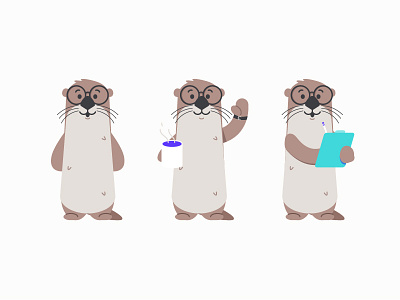 Harry the Otter animal character design illustration otter pet