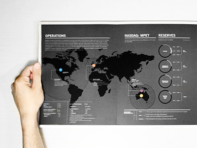 Infomap Trifold black global infographic map pie chart print report trifold