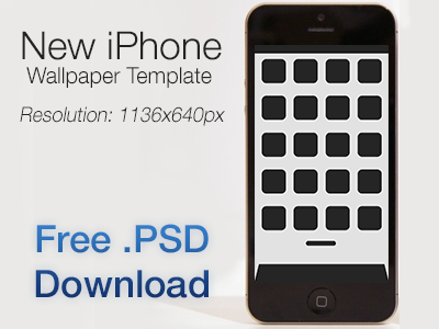 iPhone 5 Wallpaper Template (+ Free .PSD Download) download ios iphone iphone 5 new iphone psd template wallpaper