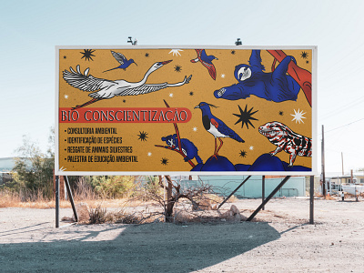 Atlantic Forest Fauna Awareness Billboard - Boracéia, Brazil.