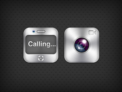 Phone & Facetime Icons app apple brushed camera facetime icon ios iphone lens metal metallic phone stainless steel