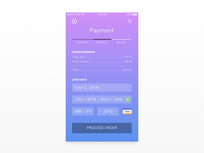 Daily UI 002 // Credit Card Checkout app card credit dailyui payment ux